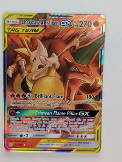 Charizard & Braixen GX - 22/236 - Pokemon Cosmic Eclipse Sun & Moon Card NM - Image 1