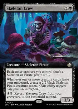 1x Skeleton Crew - Extended Art - Commander: The Lost Caverns Of Ixalan - Near M - Image 1