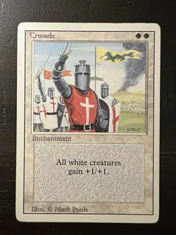 MTG Crusade Revised Edition Regular Rare - BANNED card Very Heavy Play - Image 1