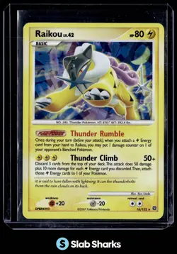2007 POKEMON DIAMOND & PEARL SECRET WONDERS #16/132 RAIKOU HOLO - Image 1