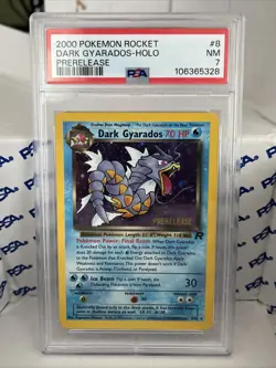 Pokemon Dark Gyarados TCG Prerelease 8/82 WOTC Promo Holo Rare HP [PSA 7] - Image 1
