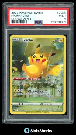 2023 POKEMON SWORD & SHIELD CROWN ZENITH PIKACHU GALARIAN GALLERY PSA 9 - Image 1