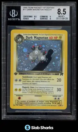 2000 POKEMON TEAM ROCKET FIRST EDITION #11/82 DARK MAGNETON HOLO BGS 8.5 - Image 1
