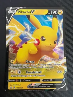 Pokemon TCG Pikachu V SWSH Black Star Promos SWSH061 Holo Promo VLP - Image 1