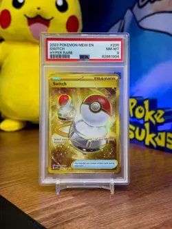 2023 Pokemon Trainer Item Switch Hyper Rare Gold 206/165 MEW (151) - Image 1