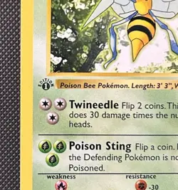 Beedrill 017/102 Base Set First Edition Shadowless NM-LP 🔥🔥🔥 Pokemon - Image 2