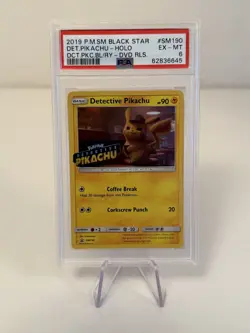 Detective Pikachu SM190 Sm Holo Pokemon PSA 6 - Image 1