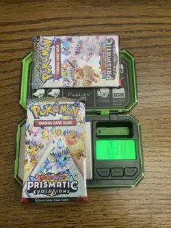 X2 Heavy Pokemon Prismatic Evolution Booster Packs 23.88g & 23.87g - Image 1