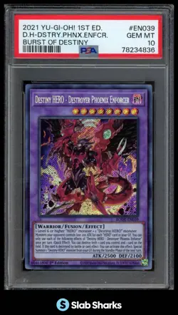2021 YU-GI-OH! BURST OF DESTINY 1ST ED HERO - DESTROYER PHOENIX ENFORCER PSA 10 - Image 1