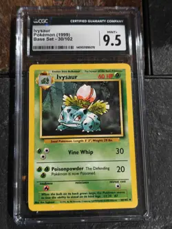 CGC MINT+ 9.5 IVYSAUR 30/102 Vintage WOTC Pokemon Card Base Set Unlimited - Image 1