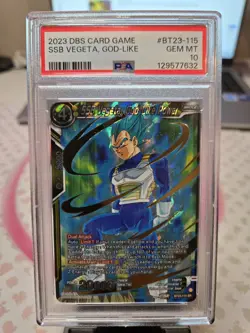 Dragon Ball Super Card Game SSB Vegeta, God-Like Power BT23-115, SR PSA 10 - Image 1