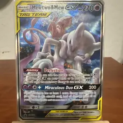 Mewtwo & Mew GX SM191 Black Star Promo Full Art Holo Pokemon Card - Image 1