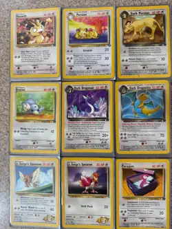 Set of 9 normal type Pokemon cards-original 1999 set-incl Lt. Surge's Spearow - Image 1