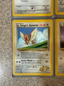 Set of 9 normal type Pokemon cards-original 1999 set-incl Lt. Surge's Spearow - Image 2