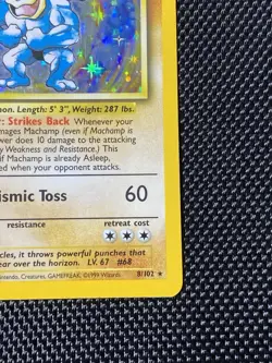 Pokemon Machamp 1st Edition 8/102 Holo Card - Image 4