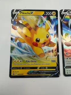 Pikachu V Black Star Promo Rare Art Eevee 108/159 Crown Zenith Linking Cards - Image 2