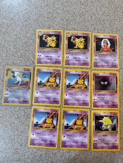 Set of Psychic type Pokemon cards-10 in total-Holo Mew- Original 1999 generation - Image 1