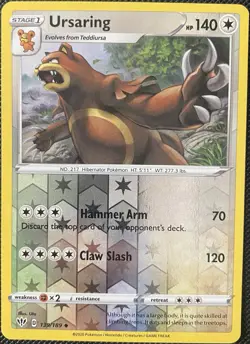 Ursaring 139/189 Swsh03: Darkness Ablaze Reverse Holo - Pokemon Card - Image 1