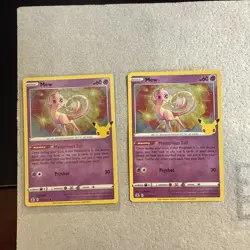 2 Mew 011/025 Pokemon Cards Celebrations Set 25th Anniversary Holo Rare NM M Lot - Image 1