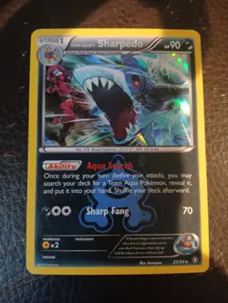 Pokemon TCG 2015 Team Aqua's Sharpedo Holo Rare Card 21/34 Double Crisis - Image 1