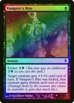 Vampire's Bite FOIL Zendikar NM Black Common MAGIC THE GATHERING - Image 1