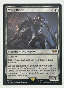 MTG Warg Rider LTR #826 The Lord of the Rings Tales of Middle Earth Magic LOTR - Image 1