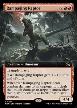 1x Rampaging Raptor - Extended Art - March Of The Machine - Near Mint, English - - Image 1