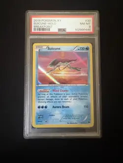 SUICUNE 2016 Pokemon XY 30 Breakpoint Holo PSA 7 - Image 1