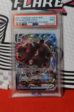 Pokemon TCG Blastoise VMAX SWSH103 PSA 9 - Image 1