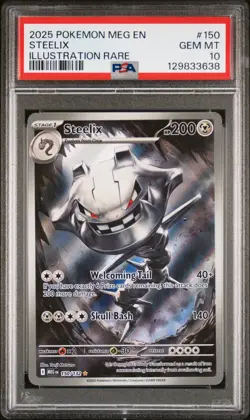 2025 POKEMON MEG EN-MEGA EVOLUTION ILLUSTRATION RARE #150 STEELIX PSA 10 - Image 1