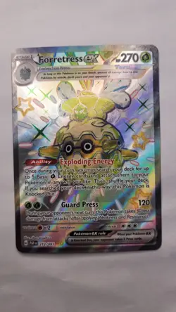 Forretress ex, Pokemon SV: Paldean Fates Shiny Ultra Rare, 212/091 NM - Image 1