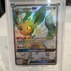 2019 POKEMON S&M HIDDEN FATES #SV46/SV94 LEAFEON GX SHINY RARE PSA 8 - Image 2