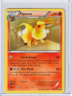 Pokemon Flareon 12/108 Black & White Dark Explorers NM+ - Image 1