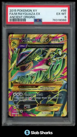 2015 POKEMON XY ANCIENT ORIGINS #98/98 MEGA RAYQUAZA EX PSA 6 - Image 1