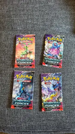 (Lot of 4) Pokemon Scarlet & Violet: Temporal Forces Booster Pack #5 - Image 1