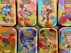 Pokemon TCG 151 Mini Tin Bundle-10X Empty Tins With Display Case - Image 1