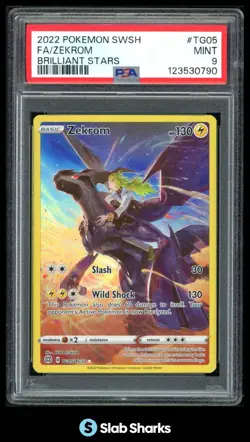 2022 POKEMON SWORD & SHIELD BRILLIANT STARS ZEKROM TRAINER GALLERY HOLO PSA 9 - Image 1