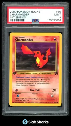 2000 POKEMON TEAM ROCKET FIRST EDITION #50/82 CHARMANDER PSA 9 - Image 1