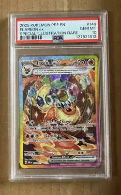 FLAREON EX SPECIAL ILLUSTRATION RARE PSA 10 2025 POKEMON PRE EN PRISMATIC - Image 1