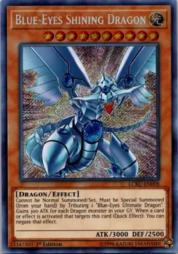 Blue-Eyes White Shining Dragon LCKC-EN008 Secret Rare 1st Ed NM Yu-Gi-Oh! - Image 1
