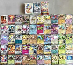 Pokemon 50 Card Lot Full Art V EX IR Sealed Promo FREE Booster Pack/Sleeves - Image 1