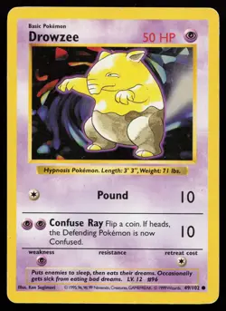 Drowzee 49/102 Common Base Set (Shadowless) Pokemon Card - Image 1