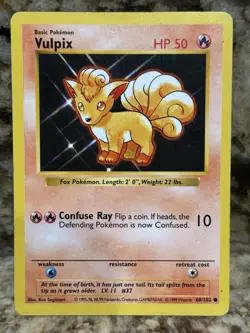 Pokemon TCG Vulpix Base Set 68/102 Regular Unlimited Common Shadowless Card - Image 1