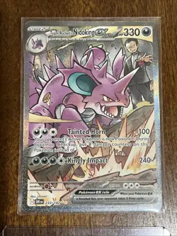 Pokemon TCG Destined Rivals Team Rockets Nidoking EX Card 233/182 Rare - Image 1