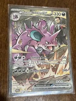 Pokemon TCG Destined Rivals Team Rockets Nidoking EX Card 233/182 Rare - Image 3