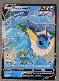 Pokemon TCG Cards Vaporeon V SWSH150 Black Star Promo Holo NM-M - Image 1