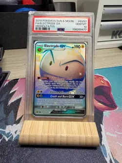 PSA 10 Electrode GX SV57/SV94 Hidden Fates Full Art Holo Pokemon Card - Image 1