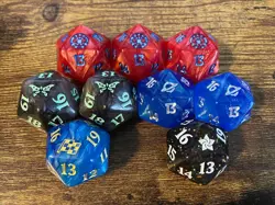 D20 Oversized Spindown Lot of 9 Magic the Gathering Dice MTG - Image 1