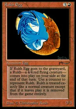 Light Play, English MTG Regular Rukh Egg (Light) Arabian Nights Magic the Gather - Image 1