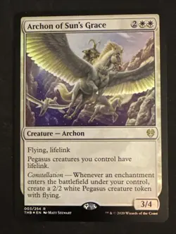 1x Foil Archon of Sun's Grace (003) Theros Beyond Death LP MTG Magic x1 MKE - Image 1